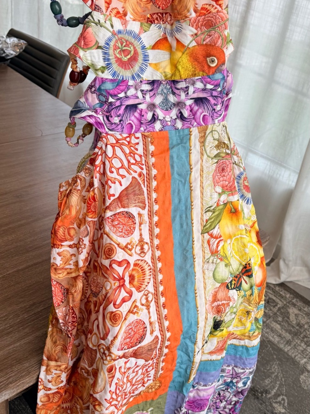 Celandine x Emily Carter sleeveless beaded midi dress